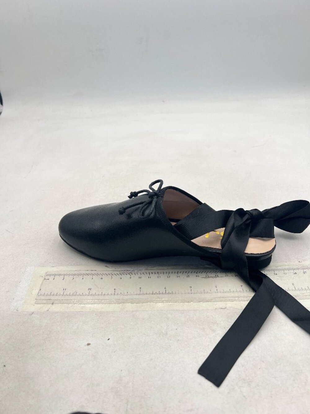 FSJ Black Closed Toe Bow Decor Lace Up Ankle Strap Low Heel Shoe